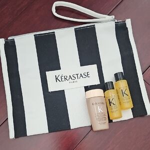 Kerastase Hair Care Set with Black and White Pouch